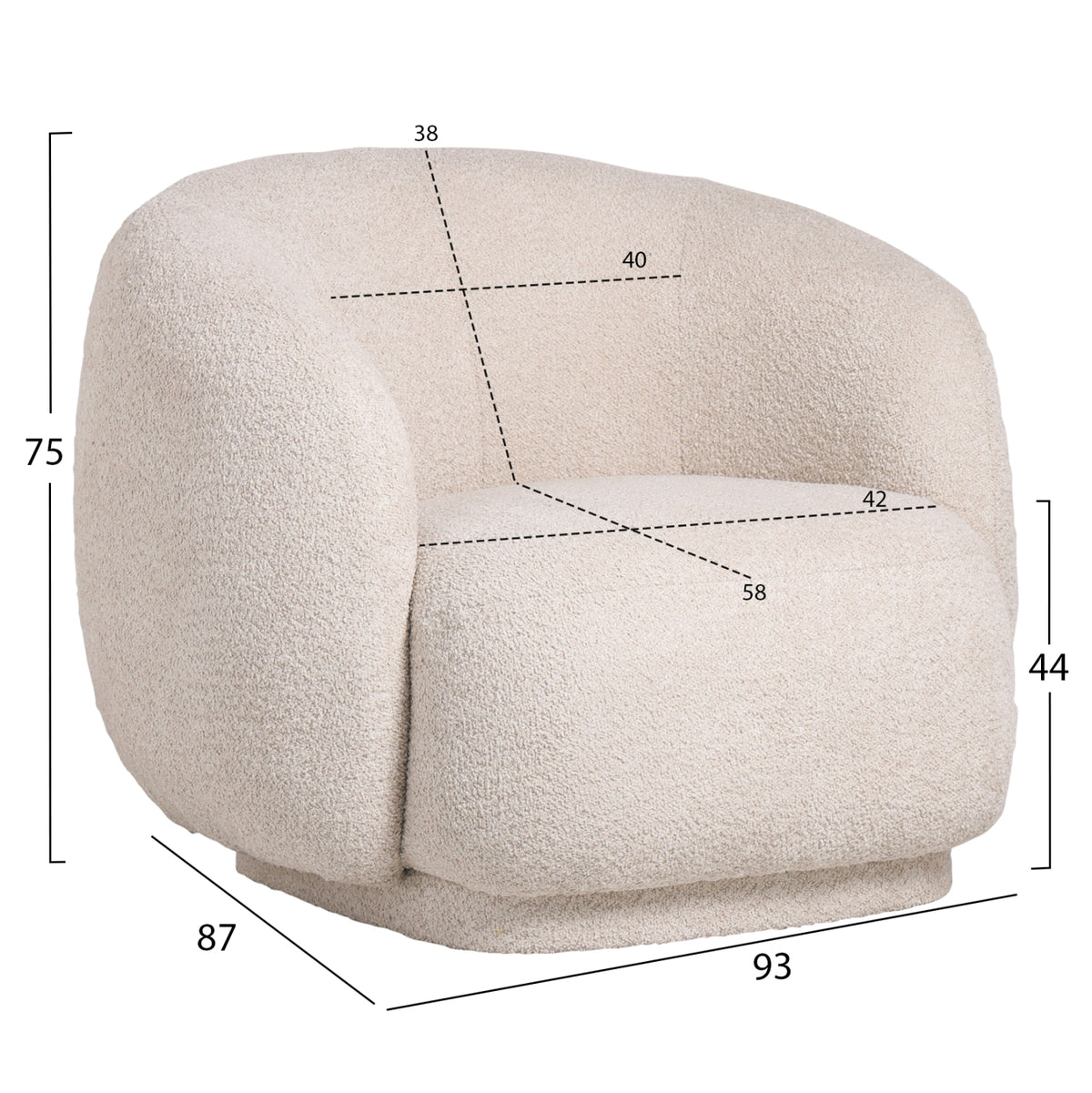 ΠΟΛΥΘΡΟΝΑ KARPEN HM9600.06 ΕΚΡΟΥ ΜΠΟΥΚΛΕ ΥΦΑΣΜΑ 93x87x78Υ εκ. - Pakobazaar