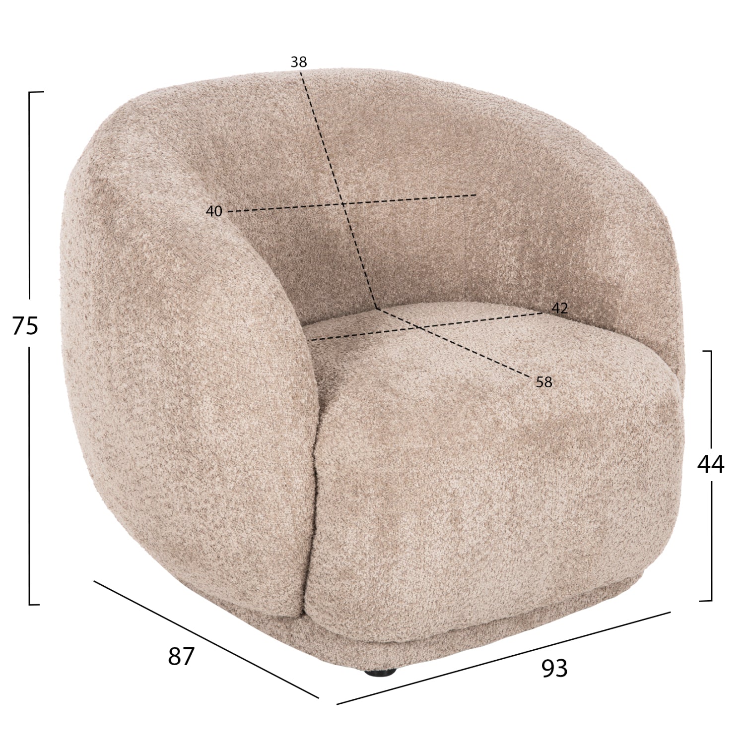 ΠΟΛΥΘΡΟΝΑ KARPEN HM9600.08 ΜΠΕΖ ΜΠΟΥΚΛΕ ΥΦΑΣΜΑ 93x87x78Υ εκ. - Pakobazaar