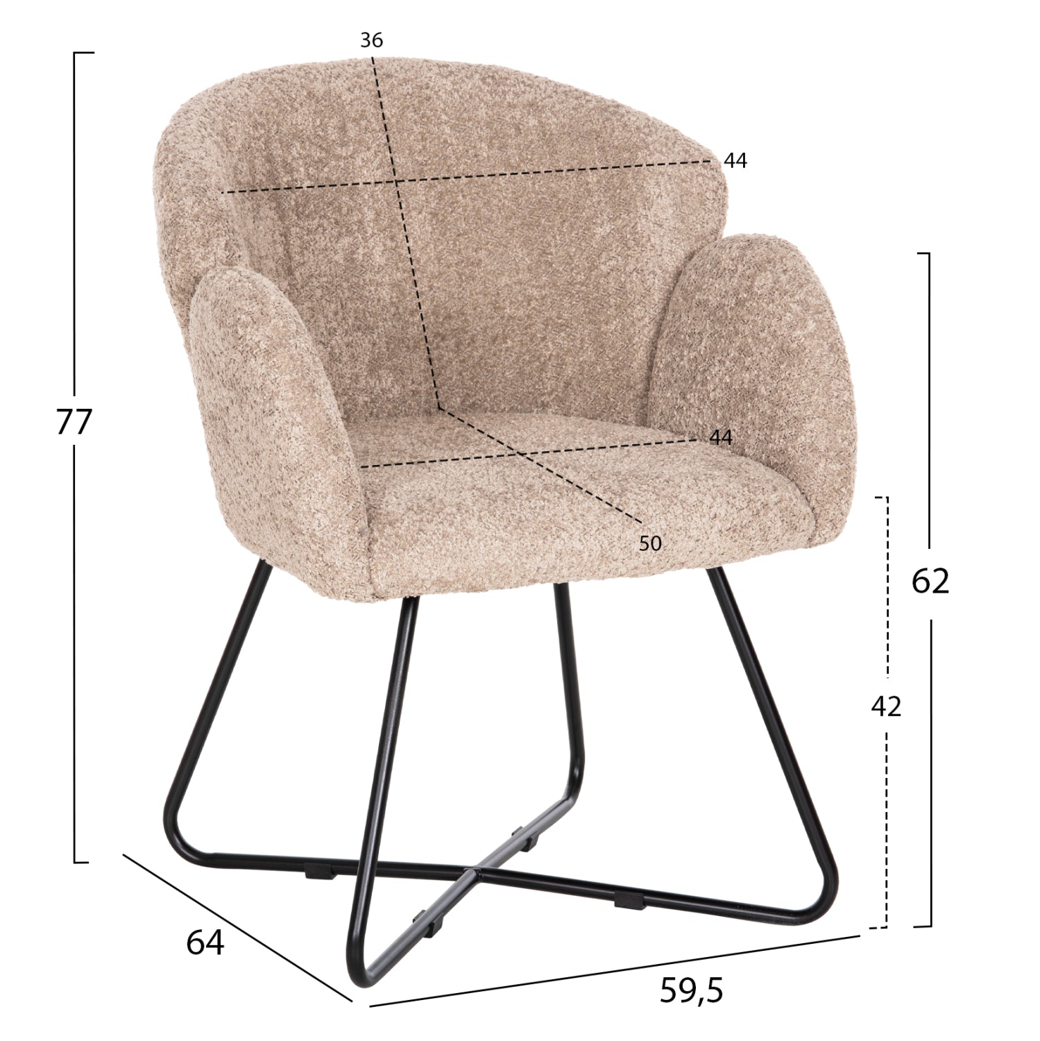 ΠΟΛΥΘΡΟΝΑ HARNIS HM9603.08 ΜΠΕΖ ΜΠΟΥΚΛΕ-ΜΑΥΡΑ ΜΕΤΑΛ.ΠΟΔΙΑ ΧΙΑΣΤΙ 59,5x64x77Υεκ - Pakobazaar