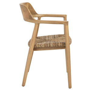 ΠΟΛΥΘΡΟΝΑ KINGSLEY HM9634.01 ΞΥΛΟ TEAK & ΨΑΘΑ ΣΕ ΦΥΣΙΚΟ ΧΡΩΜΑ 57,5x54x80Yεκ. - Pakobazaar