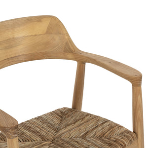 ΠΟΛΥΘΡΟΝΑ KINGSLEY HM9634.01 ΞΥΛΟ TEAK & ΨΑΘΑ ΣΕ ΦΥΣΙΚΟ ΧΡΩΜΑ 57,5x54x80Yεκ. - Pakobazaar