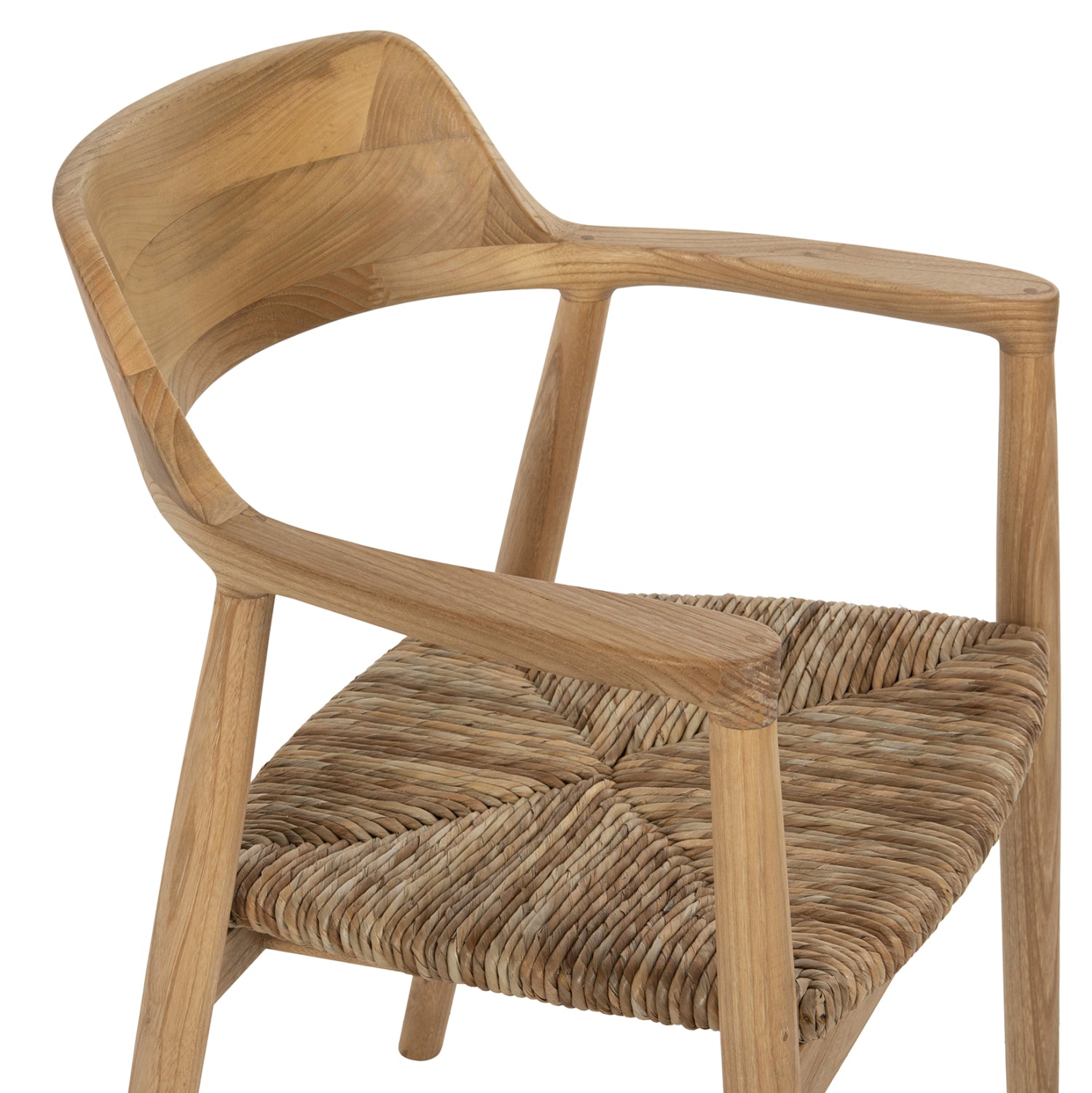 ΠΟΛΥΘΡΟΝΑ KINGSLEY HM9634.01 ΞΥΛΟ TEAK & ΨΑΘΑ ΣΕ ΦΥΣΙΚΟ ΧΡΩΜΑ 57,5x54x80Yεκ. - Pakobazaar