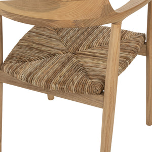 ΠΟΛΥΘΡΟΝΑ KINGSLEY HM9634.01 ΞΥΛΟ TEAK & ΨΑΘΑ ΣΕ ΦΥΣΙΚΟ ΧΡΩΜΑ 57,5x54x80Yεκ. - Pakobazaar
