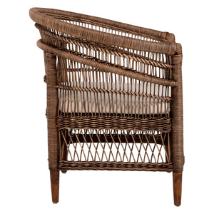 ΠΟΛΥΘΡΟΝΑ MALAWI HM9635.01 ΞΥΛΟ ΜΑΟΝΙ ΜΕ RATTAN ΚΑΦΕ-ΛΕΥΚΟ ΜΑΞΙΛΑΡΙ 80x70x86Υεκ. - Pakobazaar