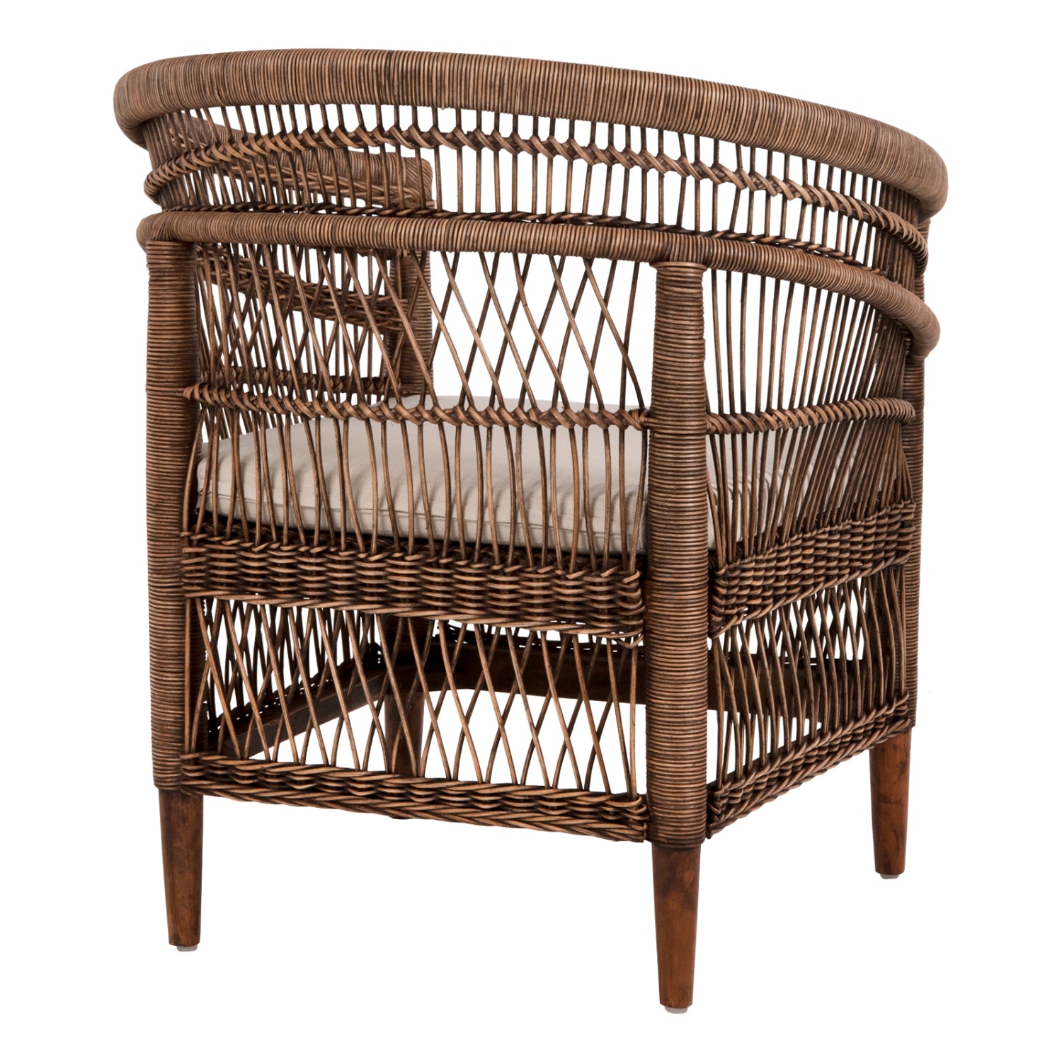 ΠΟΛΥΘΡΟΝΑ MALAWI HM9635.01 ΞΥΛΟ ΜΑΟΝΙ ΜΕ RATTAN ΚΑΦΕ-ΛΕΥΚΟ ΜΑΞΙΛΑΡΙ 80x70x86Υεκ. - Pakobazaar