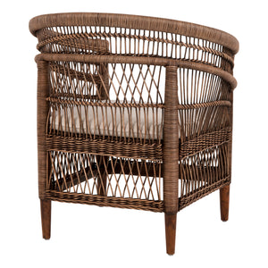 ΠΟΛΥΘΡΟΝΑ MALAWI HM9635.01 ΞΥΛΟ ΜΑΟΝΙ ΜΕ RATTAN ΚΑΦΕ-ΛΕΥΚΟ ΜΑΞΙΛΑΡΙ 80x70x86Υεκ. - Pakobazaar