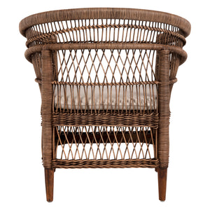 ΠΟΛΥΘΡΟΝΑ MALAWI HM9635.01 ΞΥΛΟ ΜΑΟΝΙ ΜΕ RATTAN ΚΑΦΕ-ΛΕΥΚΟ ΜΑΞΙΛΑΡΙ 80x70x86Υεκ. - Pakobazaar