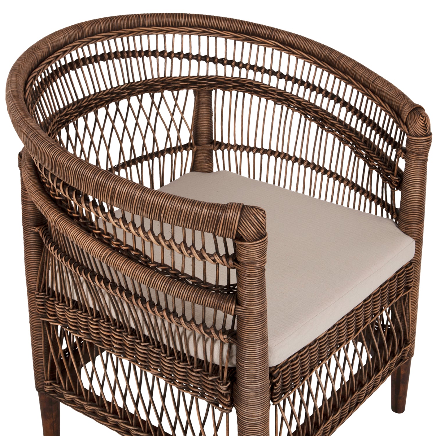 ΠΟΛΥΘΡΟΝΑ MALAWI HM9635.01 ΞΥΛΟ ΜΑΟΝΙ ΜΕ RATTAN ΚΑΦΕ-ΛΕΥΚΟ ΜΑΞΙΛΑΡΙ 80x70x86Υεκ. - Pakobazaar