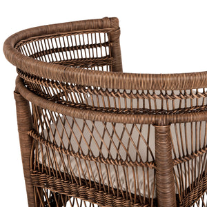 ΠΟΛΥΘΡΟΝΑ MALAWI HM9635.01 ΞΥΛΟ ΜΑΟΝΙ ΜΕ RATTAN ΚΑΦΕ-ΛΕΥΚΟ ΜΑΞΙΛΑΡΙ 80x70x86Υεκ. - Pakobazaar