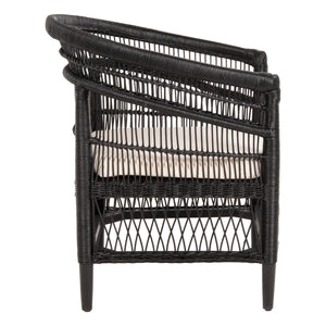 ΠΟΛΥΘΡΟΝΑ MALAWI HM9635.03 ΞΥΛΟ ΜΑΟΝΙ ΜΕ RATTAN ΜΑΥΡΟ-ΛΕΥΚΟ ΜΑΞΙΛΑΡΙ 80x70x86Υεκ. - Pakobazaar