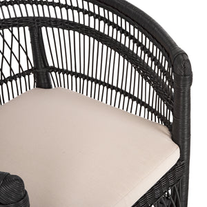 ΠΟΛΥΘΡΟΝΑ MALAWI HM9635.03 ΞΥΛΟ ΜΑΟΝΙ ΜΕ RATTAN ΜΑΥΡΟ-ΛΕΥΚΟ ΜΑΞΙΛΑΡΙ 80x70x86Υεκ. - Pakobazaar