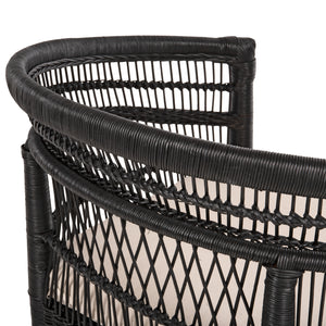 ΠΟΛΥΘΡΟΝΑ MALAWI HM9635.03 ΞΥΛΟ ΜΑΟΝΙ ΜΕ RATTAN ΜΑΥΡΟ-ΛΕΥΚΟ ΜΑΞΙΛΑΡΙ 80x70x86Υεκ. - Pakobazaar