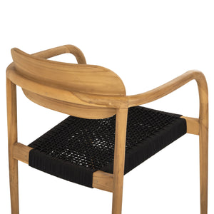 ΠΟΛΥΘΡΟΝΑ OSLO HM9636.02 ΞΥΛΟ TEAK ΦΥΣΙΚΟ & ΜΑΥΡΟ ΣΧΟΙΝΙ 55x54x80Y εκ. - Pakobazaar