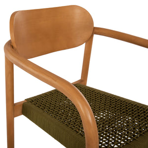 ΠΟΛΥΘΡΟΝΑ OSLO HM9636.05 ΞΥΛΟ TEAK ΦΥΣΙΚΟ & ΠΡΑΣΙΝΟ ΣΧΟΙΝΙ 55x54x80Yεκ. - Pakobazaar