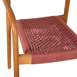 ΠΟΛΥΘΡΟΝΑ OSLO HM9636.06 ΞΥΛΟ TEAK ΦΥΣΙΚΟ & ΡΟΖ ΣΧΟΙΝΙ 55x54x80Yεκ. - Pakobazaar