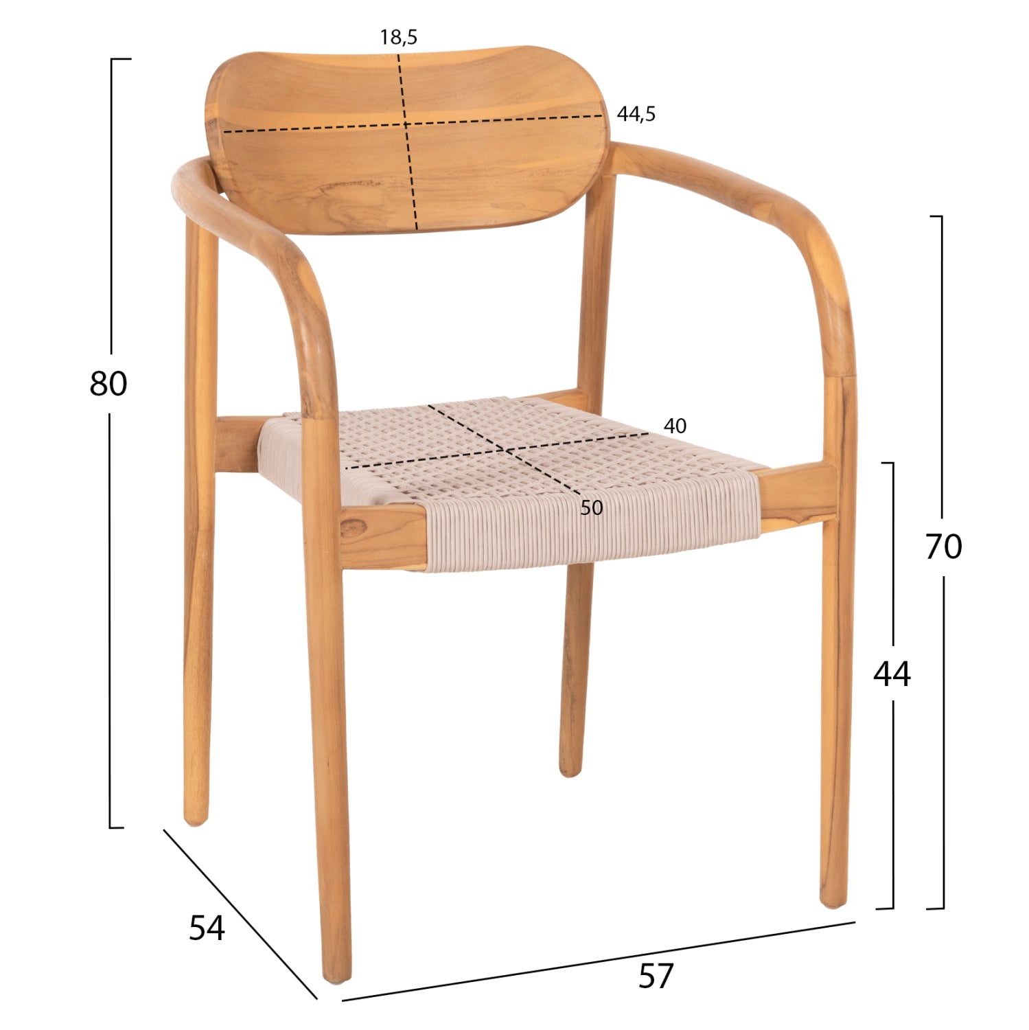 ΠΟΛΥΘΡΟΝΑ OSLO HM9636.07 ΞΥΛΟ TEAK ΦΥΣΙΚΟ & ΜΠΕΖ ΣΧΟΙΝΙ 55x54x80Yεκ. - Pakobazaar