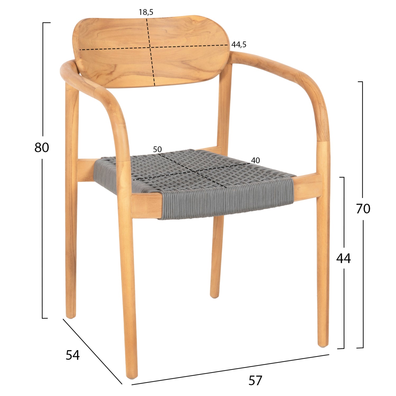 ΠΟΛΥΘΡΟΝΑ OSLO HM9636.08 ΞΥΛΟ TEAK ΦΥΣΙΚΟ & ΓΚΡΙ ΣΧΟΙΝΙ 55x54x80Yεκ. - Pakobazaar