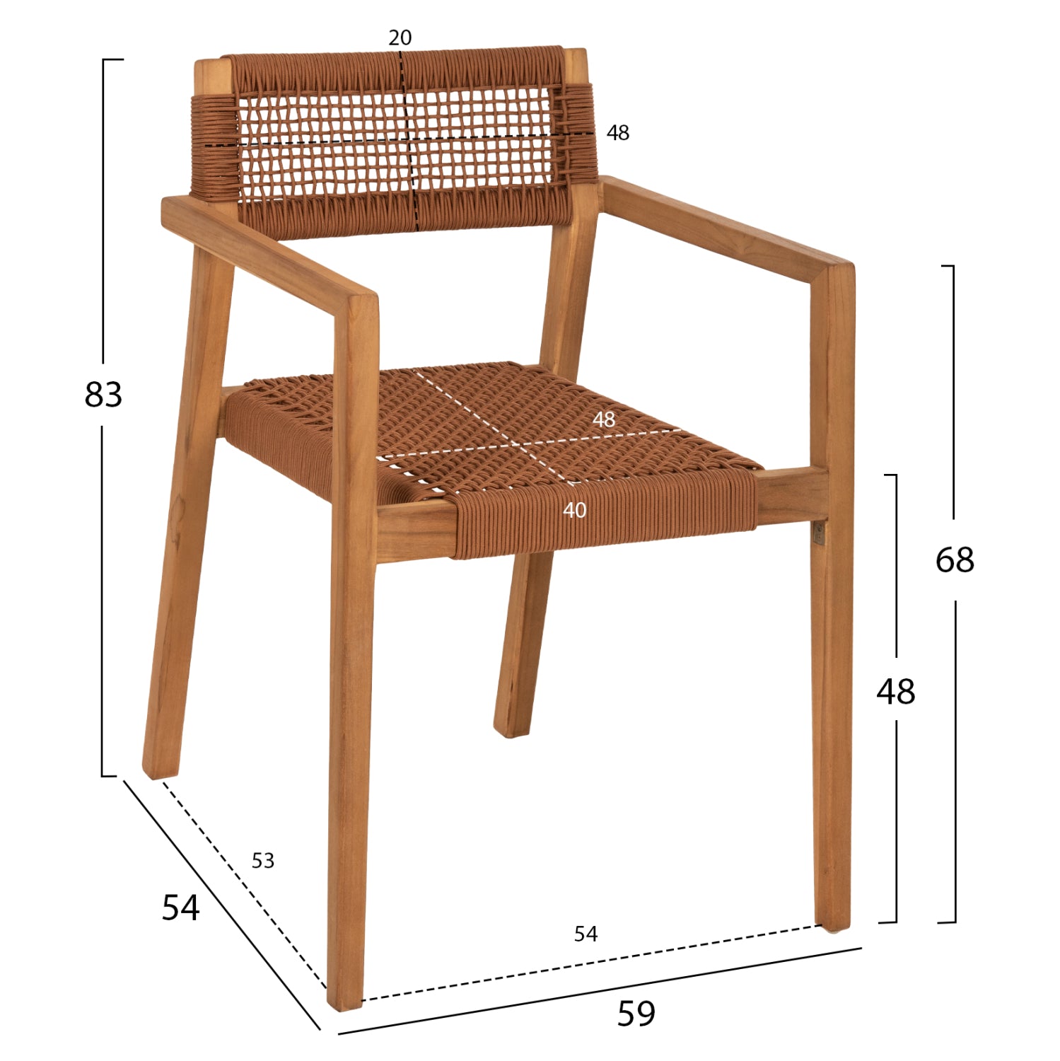 ΠΟΛΥΘΡΟΝΑ CHARLOTTE HM9637.01 ΞΥΛΟ TEAK ΦΥΣΙΚΟ & ΚΑΦΕ ΣΧΟΙΝΙ 59x54x83Y εκ. - Pakobazaar