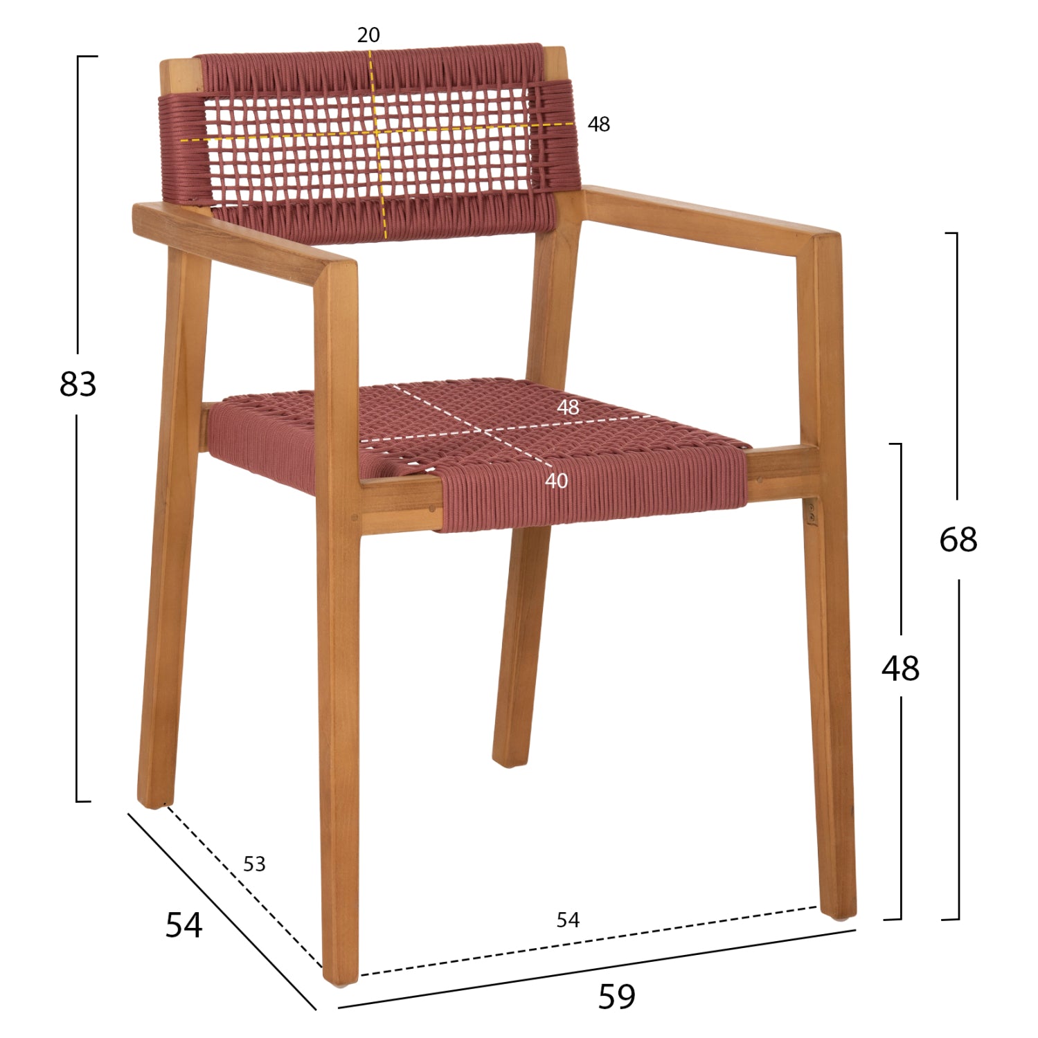 ΠΟΛΥΘΡΟΝΑ CHARLOTTE HM9637.06 ΞΥΛΟ TEAK ΦΥΣΙΚΟ & ΡΟΖ ΣΧΟΙΝΙ 59x54x83Y εκ. - Pakobazaar