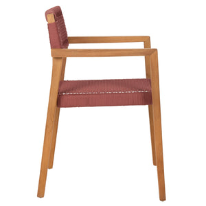 ΠΟΛΥΘΡΟΝΑ CHARLOTTE HM9637.06 ΞΥΛΟ TEAK ΦΥΣΙΚΟ & ΡΟΖ ΣΧΟΙΝΙ 59x54x83Y εκ. - Pakobazaar