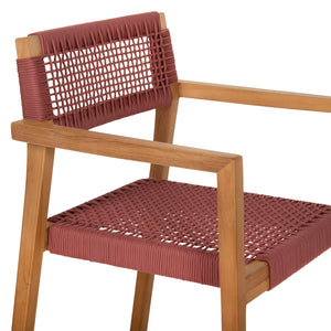 ΠΟΛΥΘΡΟΝΑ CHARLOTTE HM9637.06 ΞΥΛΟ TEAK ΦΥΣΙΚΟ & ΡΟΖ ΣΧΟΙΝΙ 59x54x83Y εκ. - Pakobazaar
