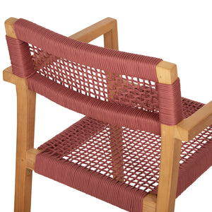 ΠΟΛΥΘΡΟΝΑ CHARLOTTE HM9637.06 ΞΥΛΟ TEAK ΦΥΣΙΚΟ & ΡΟΖ ΣΧΟΙΝΙ 59x54x83Y εκ. - Pakobazaar
