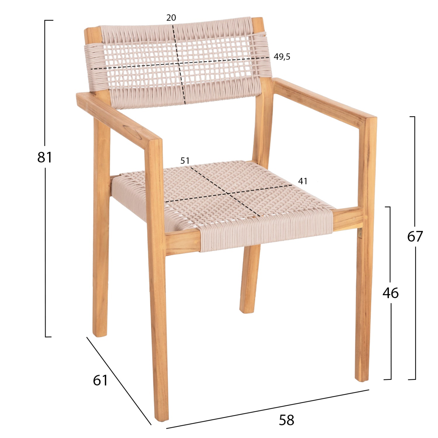 ΠΟΛΥΘΡΟΝΑ CHARLOTTE HM9637.07 ΞΥΛΟ TEAK ΦΥΣΙΚΟ & ΜΠΕΖ ΣΧΟΙΝΙ 58x61x81Yεκ. - Pakobazaar