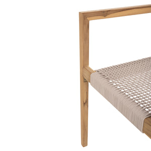 ΠΟΛΥΘΡΟΝΑ CHARLOTTE HM9637.07 ΞΥΛΟ TEAK ΦΥΣΙΚΟ & ΜΠΕΖ ΣΧΟΙΝΙ 58x61x81Yεκ. - Pakobazaar