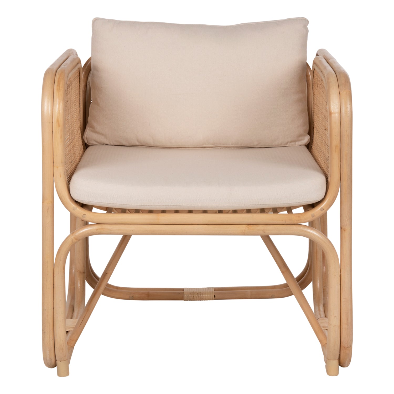 ΠΟΛΥΘΡΟΝΑ WENDY HM9816 RATTAN ΣΕ ΦΥΣΙΚΟ ΧΡΩΜΑ-ΛΕΥΚΑ ΜΑΞΙΛΑΡΙΑ 73x72x84Yεκ. - Pakobazaar