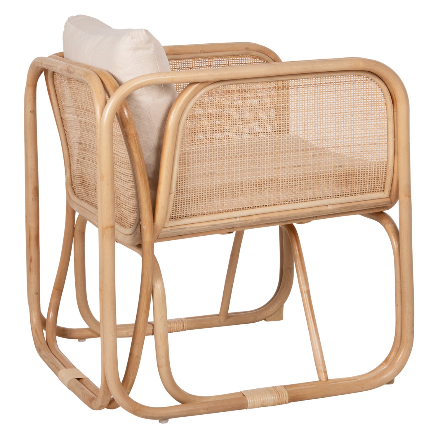 ΠΟΛΥΘΡΟΝΑ WENDY HM9816 RATTAN ΣΕ ΦΥΣΙΚΟ ΧΡΩΜΑ-ΛΕΥΚΑ ΜΑΞΙΛΑΡΙΑ 73x72x84Yεκ. - Pakobazaar