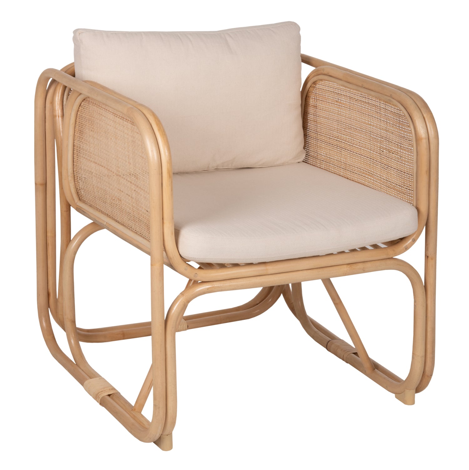ΠΟΛΥΘΡΟΝΑ WENDY HM9816 RATTAN ΣΕ ΦΥΣΙΚΟ ΧΡΩΜΑ-ΛΕΥΚΑ ΜΑΞΙΛΑΡΙΑ 73x72x84Yεκ. - Pakobazaar