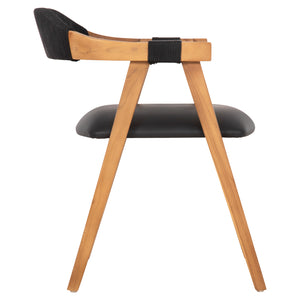 ΠΟΛΥΘΡΟΝΑ RIMINI HM9867.02 ΞΥΛΟ TEAK ΦΥΣΙΚΟ-ΜΑΥΡΟ ΣΧΟΙΝΙ & PU ΚΑΘΙΣΜΑ 60x61x76Υεκ. - Pakobazaar