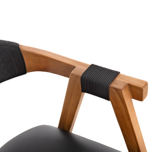 ΠΟΛΥΘΡΟΝΑ RIMINI HM9867.02 ΞΥΛΟ TEAK ΦΥΣΙΚΟ-ΜΑΥΡΟ ΣΧΟΙΝΙ & PU ΚΑΘΙΣΜΑ 60x61x76Υεκ. - Pakobazaar
