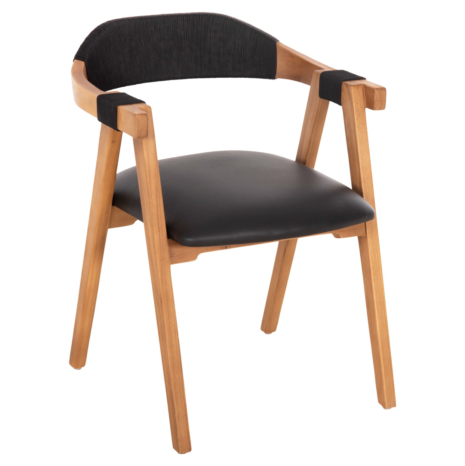 ΠΟΛΥΘΡΟΝΑ RIMINI HM9867.02 ΞΥΛΟ TEAK ΦΥΣΙΚΟ-ΜΑΥΡΟ ΣΧΟΙΝΙ & PU ΚΑΘΙΣΜΑ 60x61x76Υεκ. - Pakobazaar