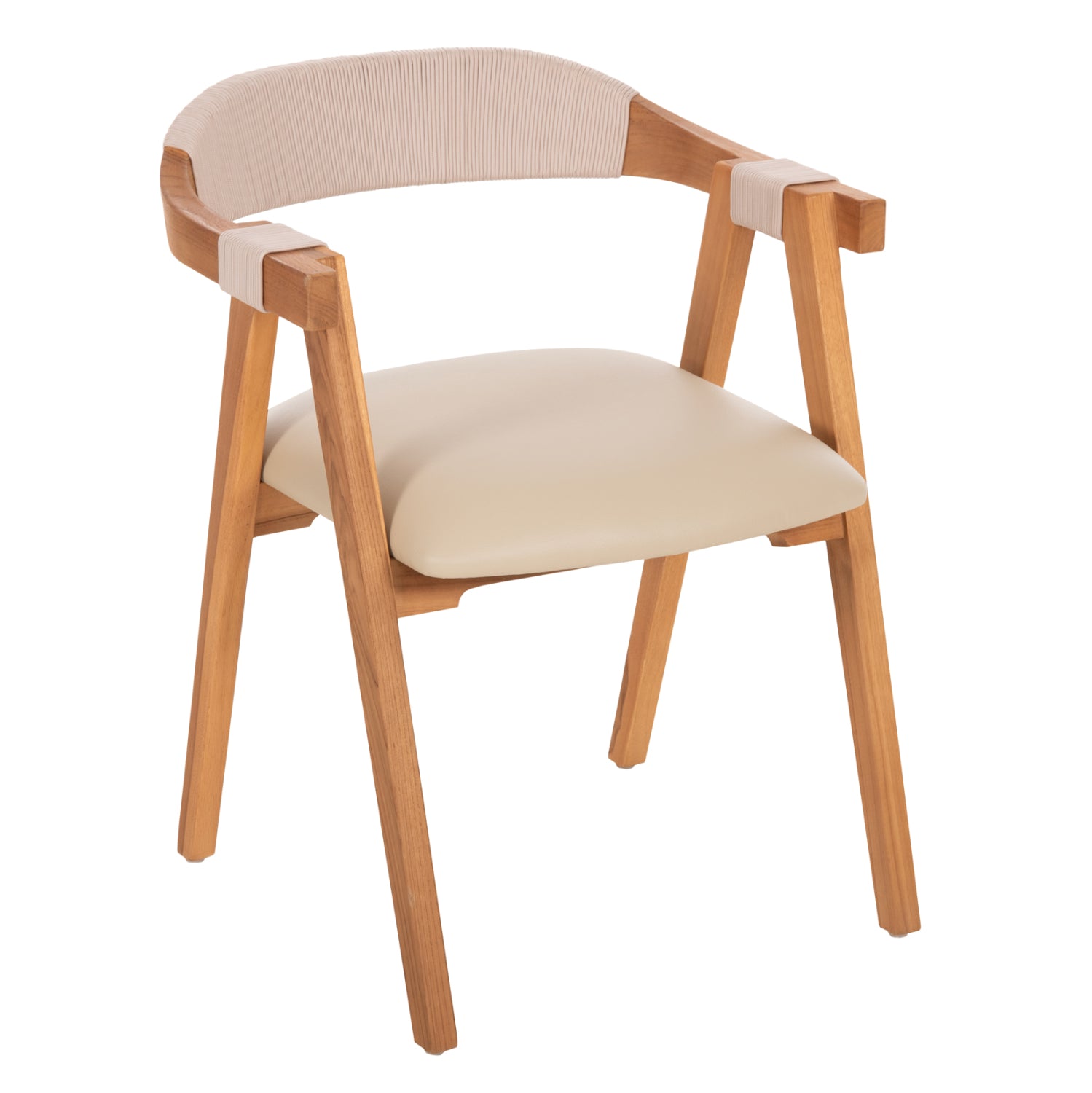 ΠΟΛΥΘΡΟΝΑ RIMINI HM9867.07 ΞΥΛΟ TEAK ΦΥΣΙΚΟ-ΜΠΕΖ ΣΧΟΙΝΙ & PU ΚΑΘΙΣΜΑ 60x61x75,5Υεκ. - Pakobazaar