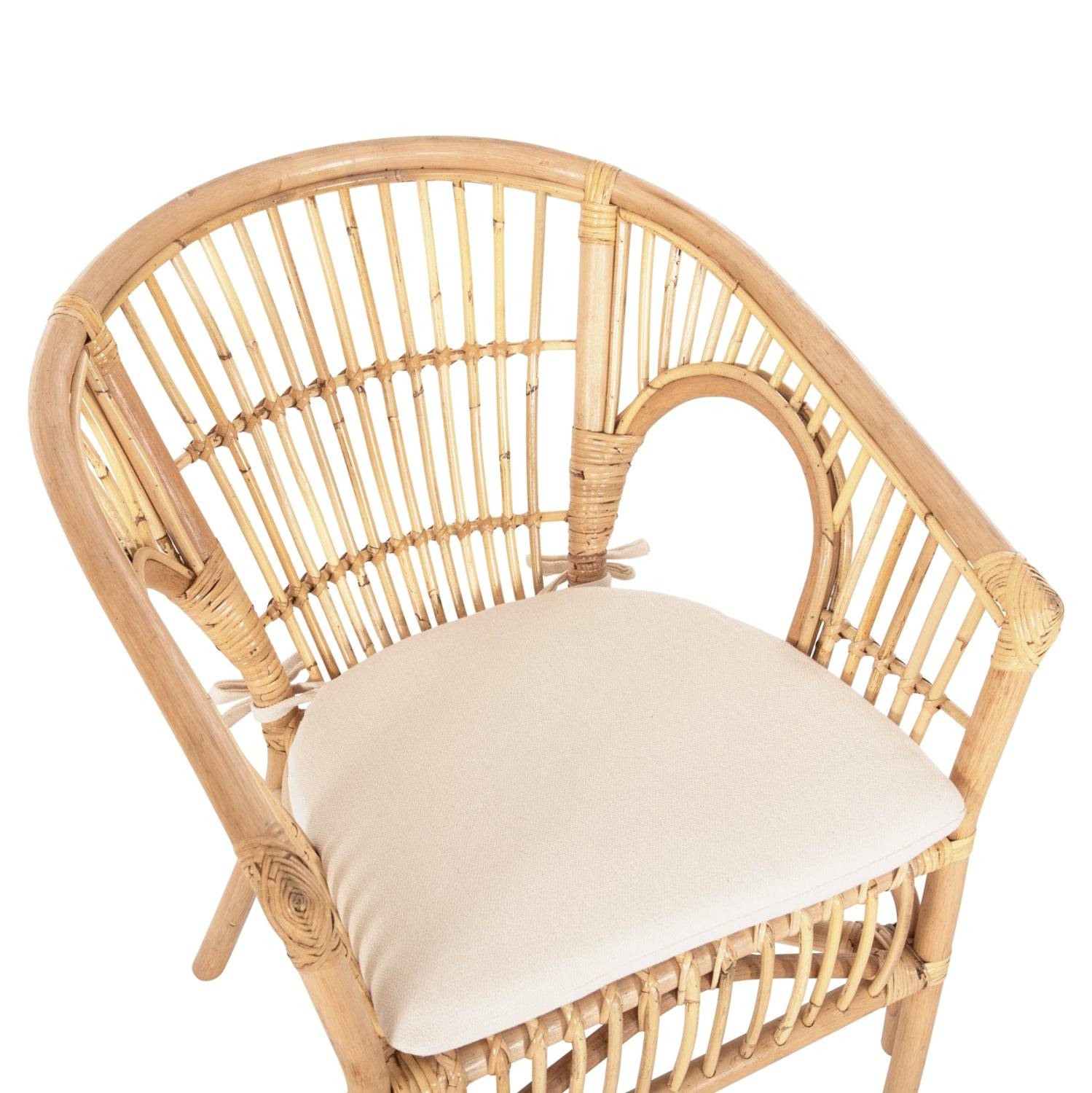 ΠΟΛΥΘΡΟΝΑ DAMPAR HM9929.04 RATTAN ΣΕ ΦΥΣΙΚΟ-ΛΕΥΚΟ ΜΑΞΙΛΑΡΙ 59x61x80Υεκ. - Pakobazaar