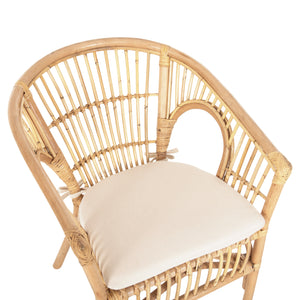 ΠΟΛΥΘΡΟΝΑ DAMPAR HM9929.04 RATTAN ΣΕ ΦΥΣΙΚΟ-ΛΕΥΚΟ ΜΑΞΙΛΑΡΙ 59x61x80Υεκ. - Pakobazaar