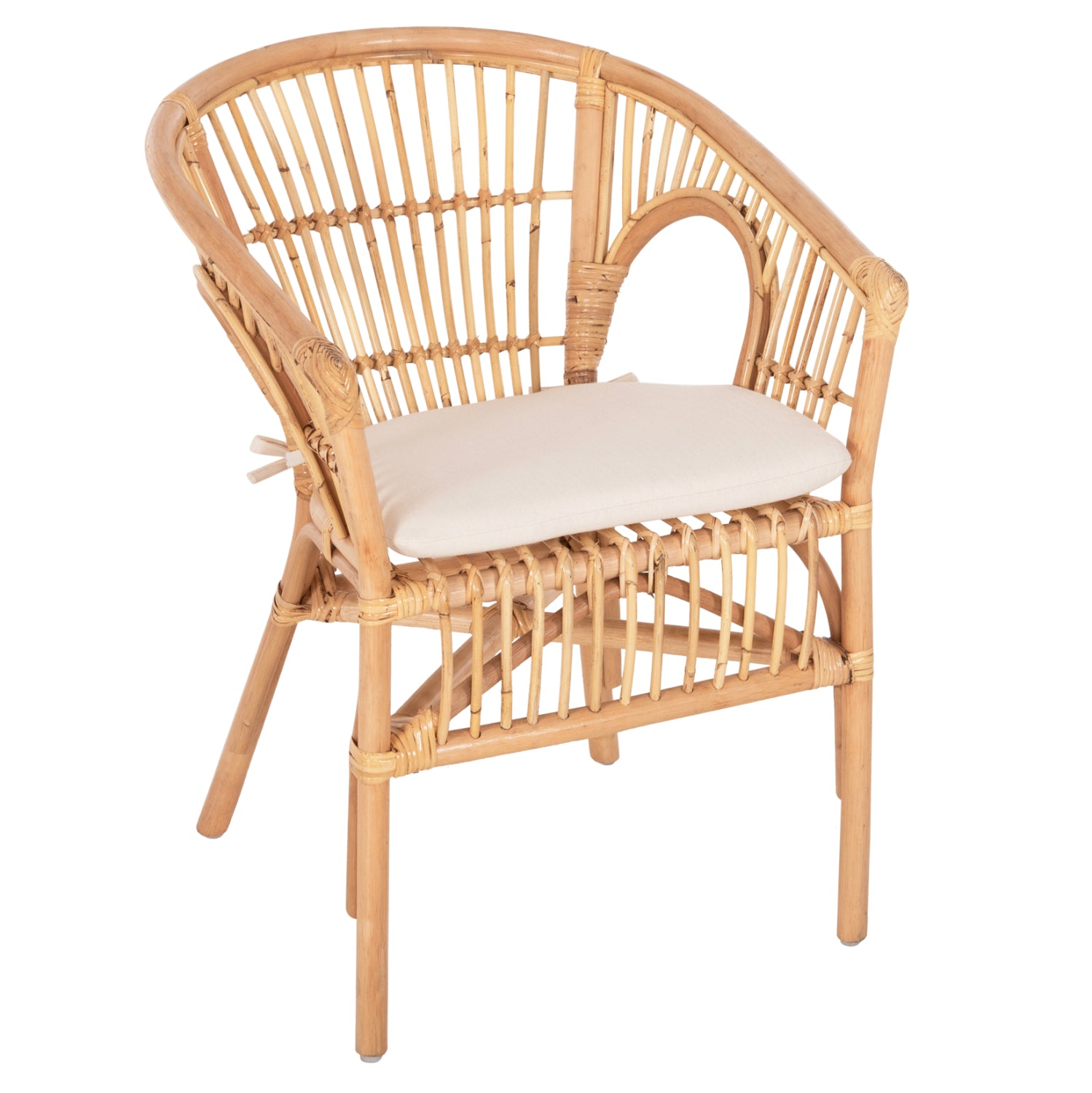 ΠΟΛΥΘΡΟΝΑ DAMPAR HM9929.04 RATTAN ΣΕ ΦΥΣΙΚΟ-ΛΕΥΚΟ ΜΑΞΙΛΑΡΙ 59x61x80Υεκ. - Pakobazaar