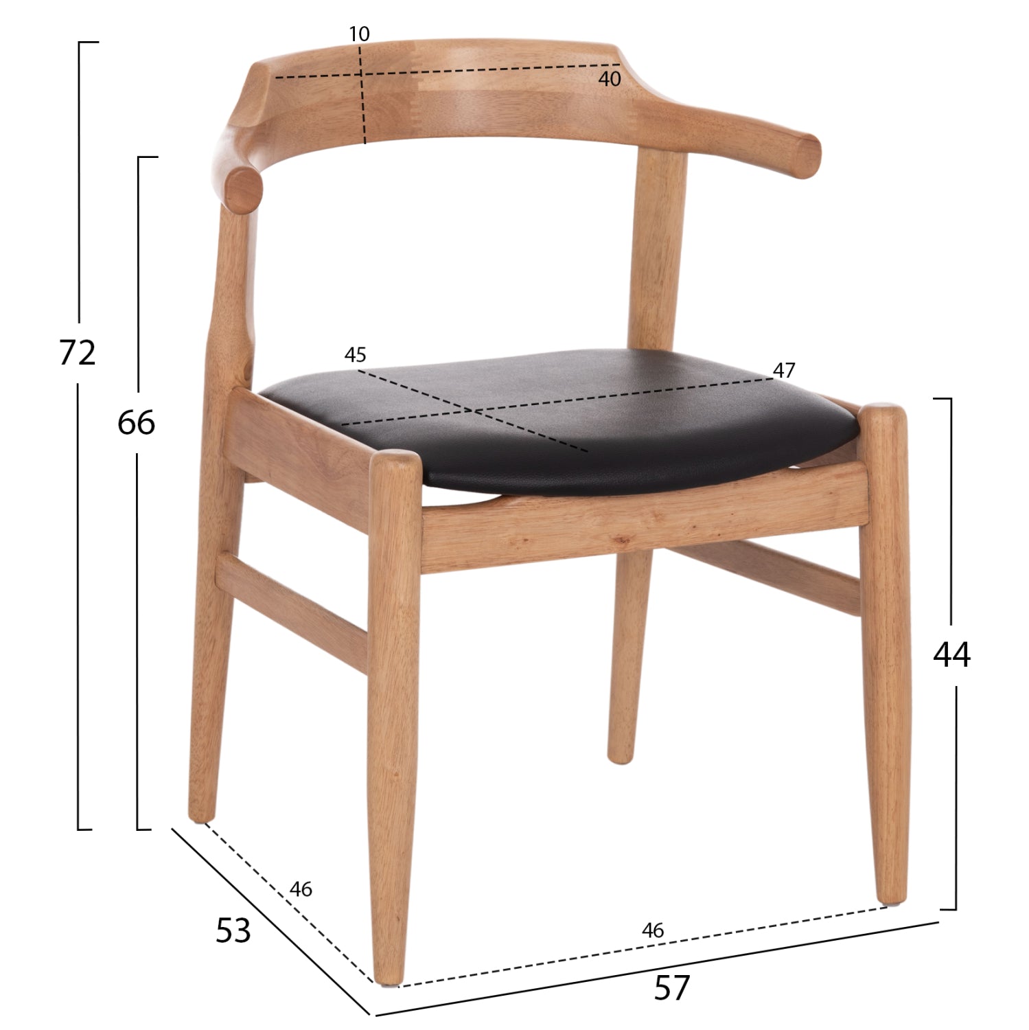 ΠΟΛΥΘΡΟΝΑ CERSEI HM9946.01 RUBBERWOOD ΣΕ LIGHT OAK & PU ΣΕ ΜΑΥΡΟ 57x53x72Υεκ - Pakobazaar