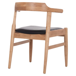 ΠΟΛΥΘΡΟΝΑ CERSEI HM9946.01 RUBBERWOOD ΣΕ LIGHT OAK & PU ΣΕ ΜΑΥΡΟ 57x53x72Υεκ - Pakobazaar