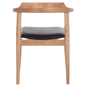 ΠΟΛΥΘΡΟΝΑ CERSEI HM9946.01 RUBBERWOOD ΣΕ LIGHT OAK & PU ΣΕ ΜΑΥΡΟ 57x53x72Υεκ - Pakobazaar