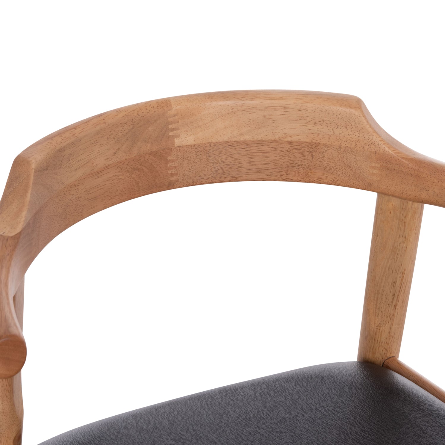 ΠΟΛΥΘΡΟΝΑ CERSEI HM9946.01 RUBBERWOOD ΣΕ LIGHT OAK & PU ΣΕ ΜΑΥΡΟ 57x53x72Υεκ - Pakobazaar