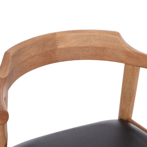 ΠΟΛΥΘΡΟΝΑ CERSEI HM9946.01 RUBBERWOOD ΣΕ LIGHT OAK & PU ΣΕ ΜΑΥΡΟ 57x53x72Υεκ - Pakobazaar