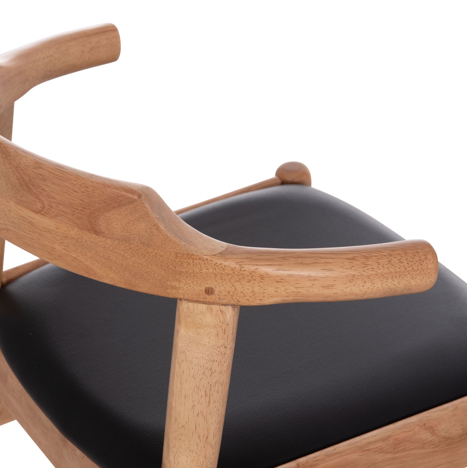 ΠΟΛΥΘΡΟΝΑ CERSEI HM9946.01 RUBBERWOOD ΣΕ LIGHT OAK & PU ΣΕ ΜΑΥΡΟ 57x53x72Υεκ - Pakobazaar