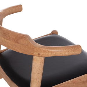 ΠΟΛΥΘΡΟΝΑ CERSEI HM9946.01 RUBBERWOOD ΣΕ LIGHT OAK & PU ΣΕ ΜΑΥΡΟ 57x53x72Υεκ - Pakobazaar