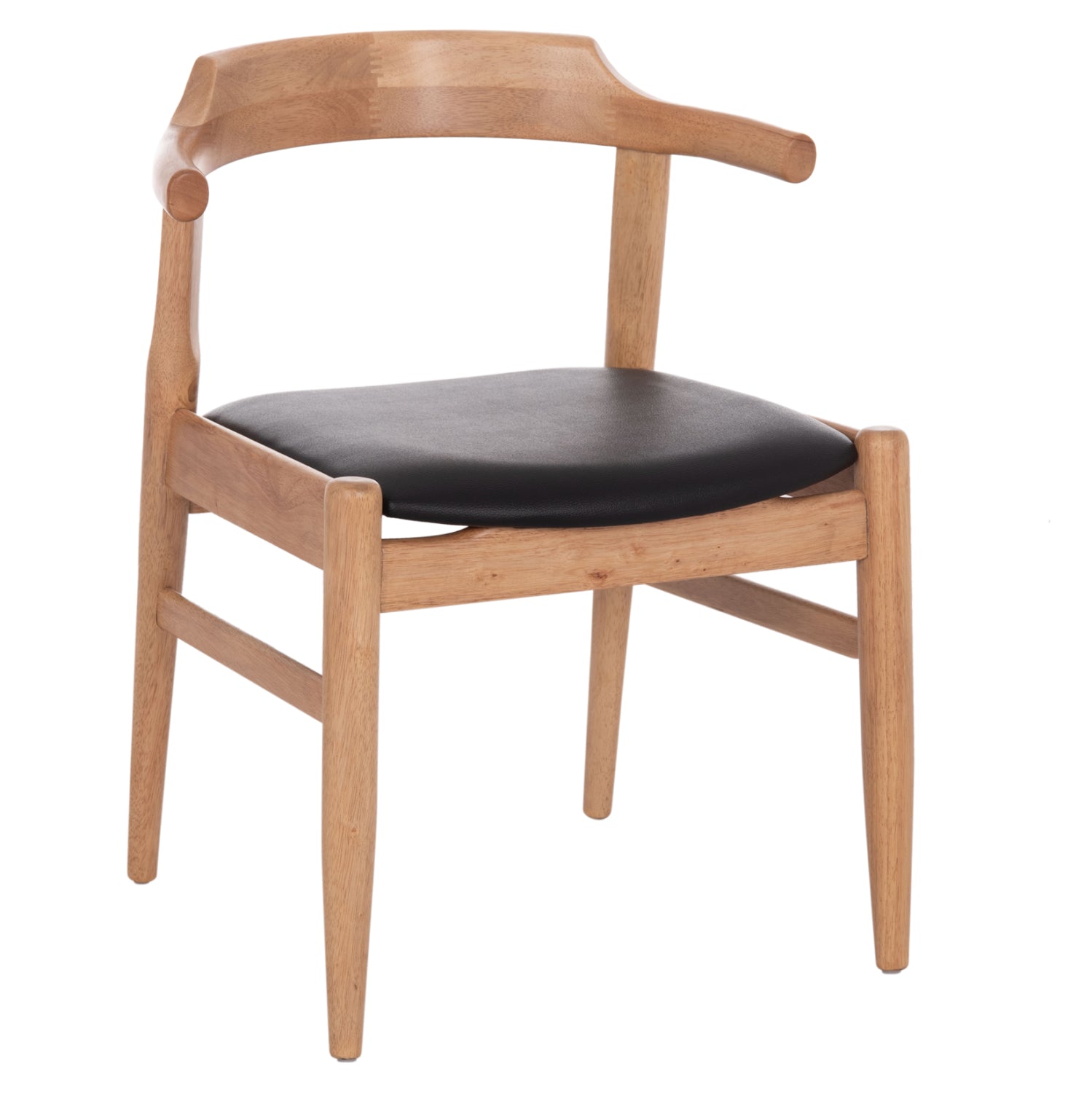 ΠΟΛΥΘΡΟΝΑ CERSEI HM9946.01 RUBBERWOOD ΣΕ LIGHT OAK & PU ΣΕ ΜΑΥΡΟ 57x53x72Υεκ - Pakobazaar