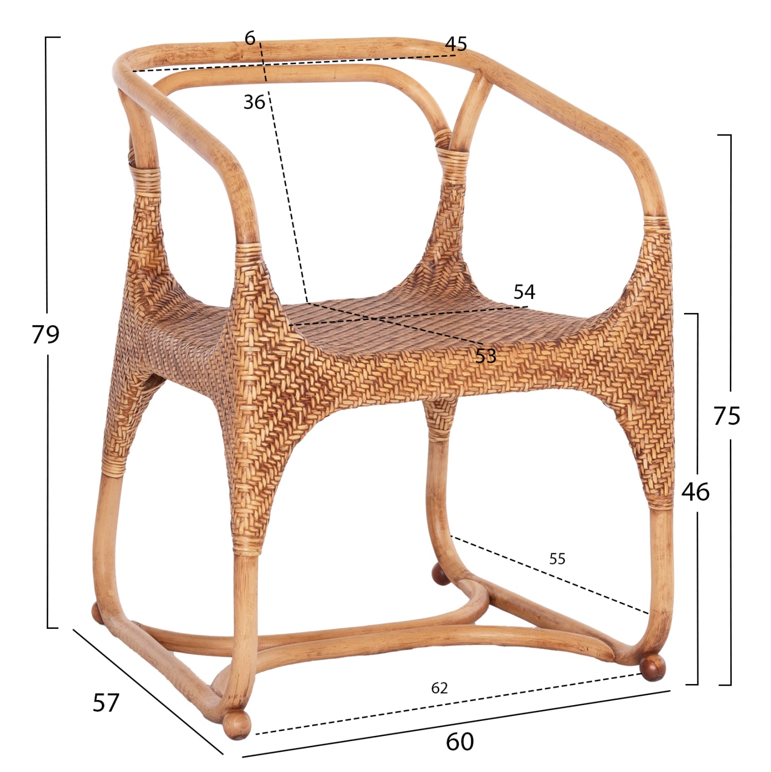 ΠΟΛΥΘΡΟΝΑ RELIK ΕΣΩΤ. ΧΩΡΩΝ HM9955.02 ΦΥΣΙΚΟ RATTAN-ΚΑΡΥΔΙ ΧΡΩΜΑ 60x57x79Υεκ. - Pakobazaar