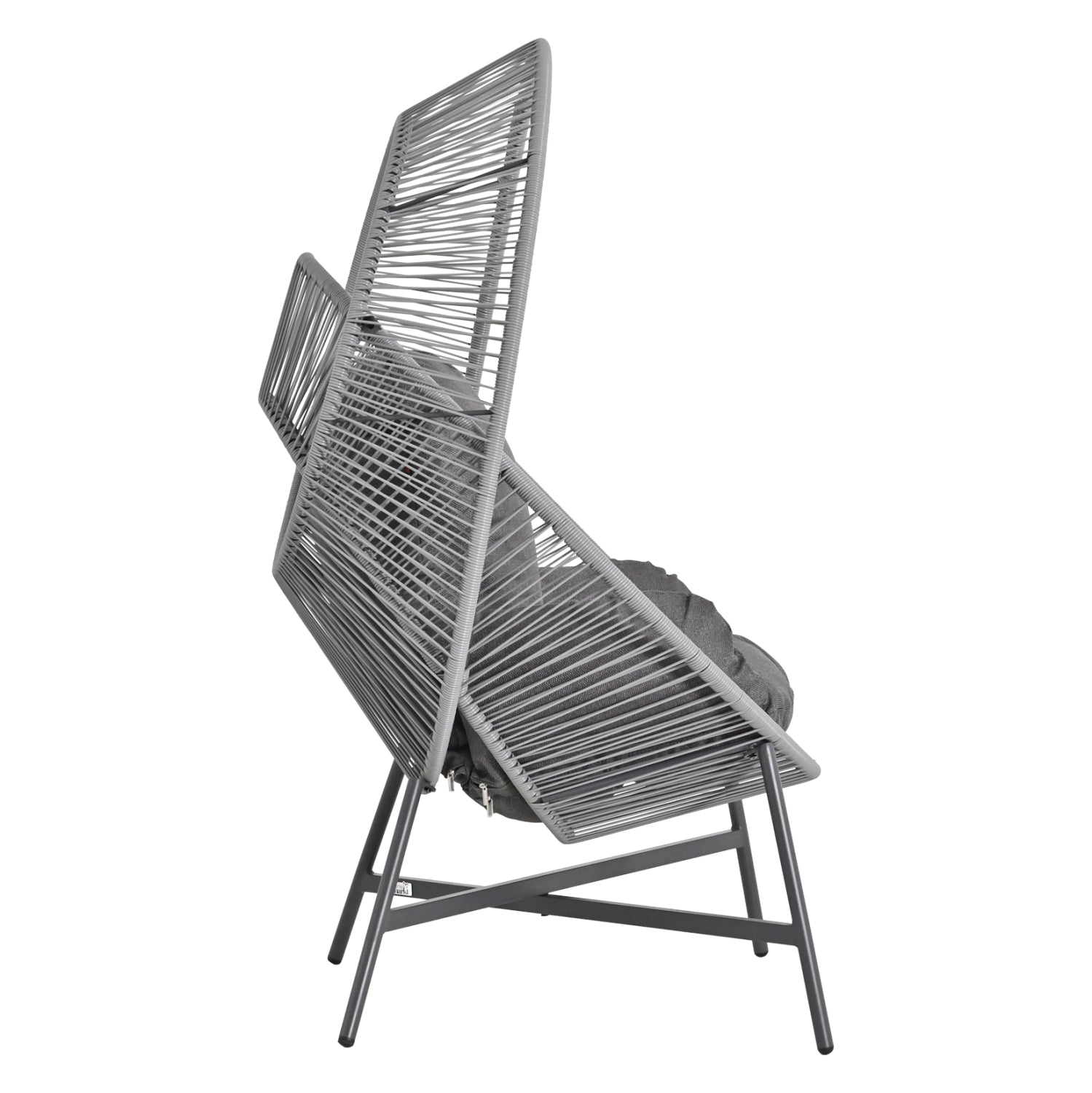 ΠΟΛΥΘΡΟΝΑ-ΦΩΛΙΑ RULER HM6506.01 ΓΚΡΙ ΜΕΤΑΛΛΟ-P.E.RATTAN-ΜΑΞΙΛΑΡΙΑ 90x85x149Υεκ - Pakobazaar