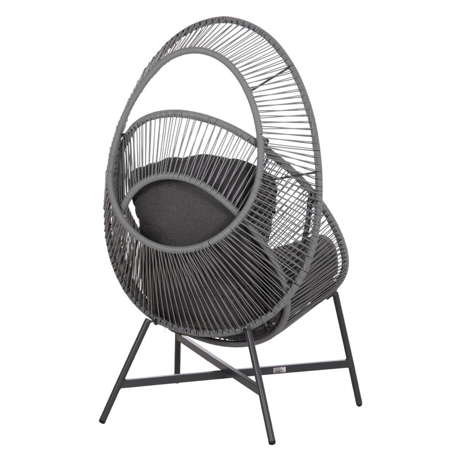 ΠΟΛΥΘΡΟΝΑ-ΦΩΛΙΑ RULER HM6506.01 ΓΚΡΙ ΜΕΤΑΛΛΟ-P.E.RATTAN-ΜΑΞΙΛΑΡΙΑ 90x85x154Υεκ - Pakobazaar