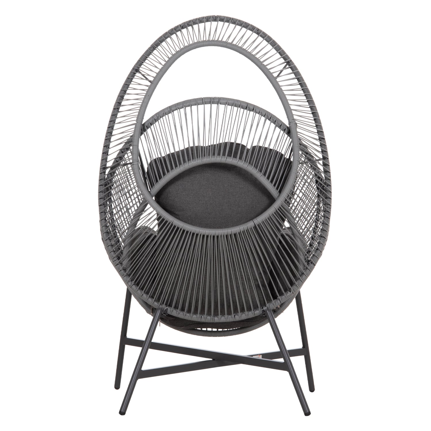 ΠΟΛΥΘΡΟΝΑ-ΦΩΛΙΑ RULER HM6506.01 ΓΚΡΙ ΜΕΤΑΛΛΟ-P.E.RATTAN-ΜΑΞΙΛΑΡΙΑ 90x85x154Υεκ - Pakobazaar